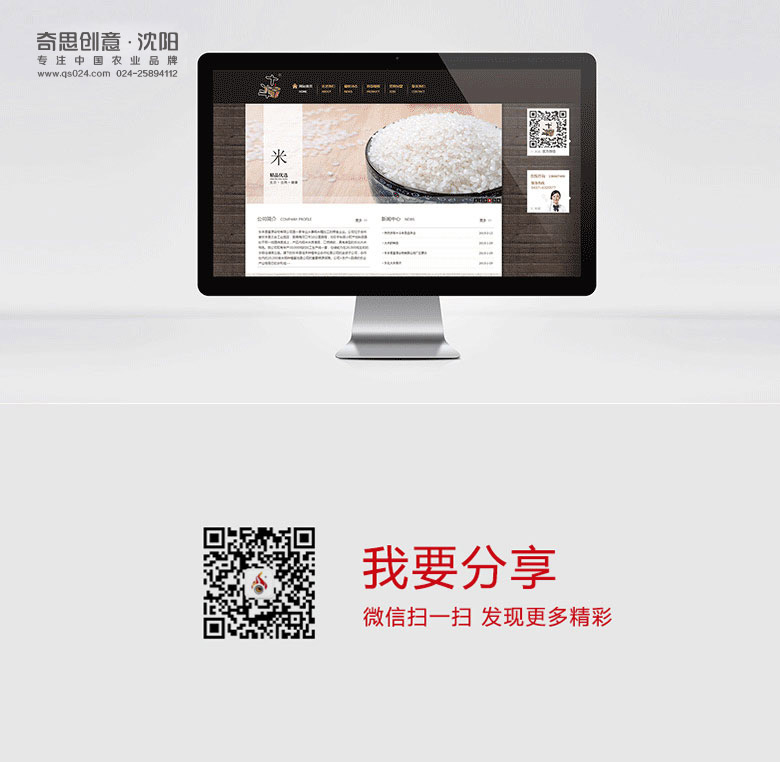 專(zhuān)業(yè)農業(yè)網(wǎng)站策劃設計，專(zhuān)業(yè)大米面粉包裝策劃設計，沈陽(yáng)奇思創(chuàng  )意